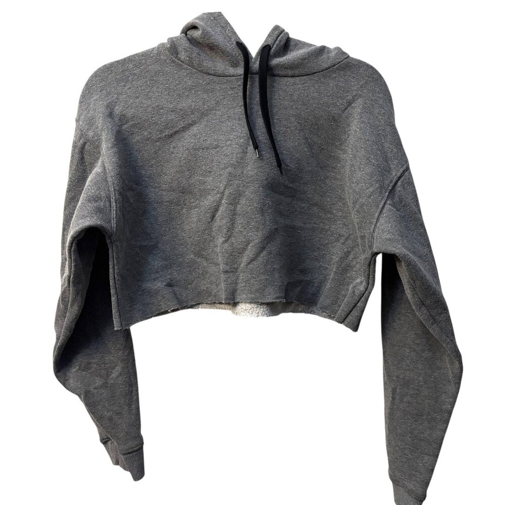 Venice Apparel Cropped Hoodie Sz S Sweatshirt Crop Pullover Hood Grey 60/40